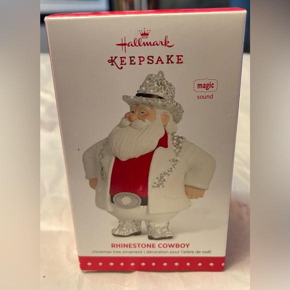 Hallmark ornament, Rhinestone Santa, batteries in box.  New. - Picture 1 of 7